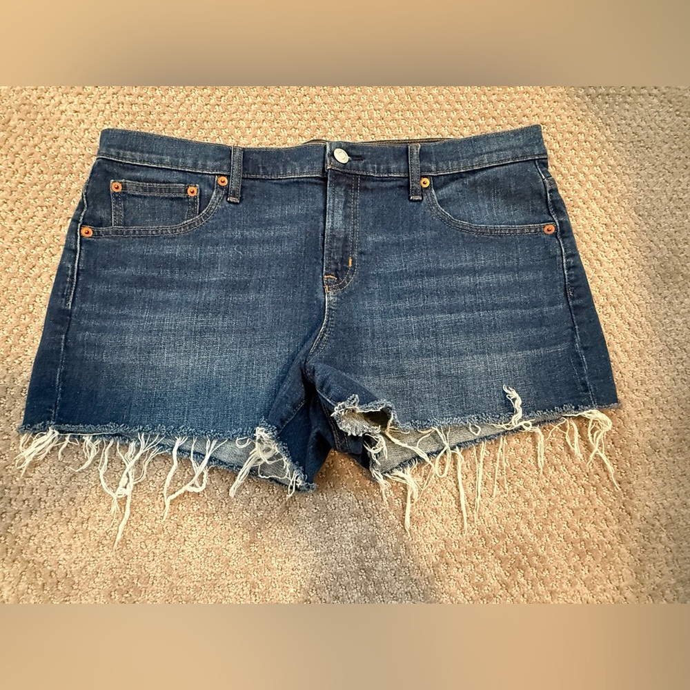 GAP Blue Frayed Jean Shorts